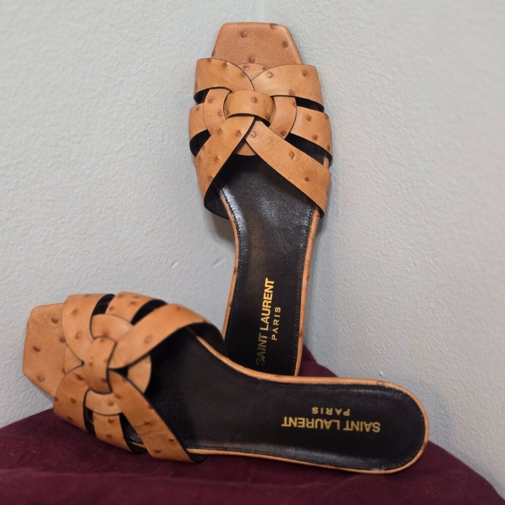 Saint Laurent Spotted Leather Sandals Size US Womens 6.5